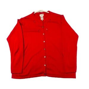 Liz Baker Vibrant Red Knit Cardigan